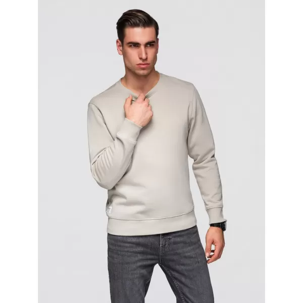 Pánská mikina OMBRE OM-SSBN-0271 LIGHT BEIGE 