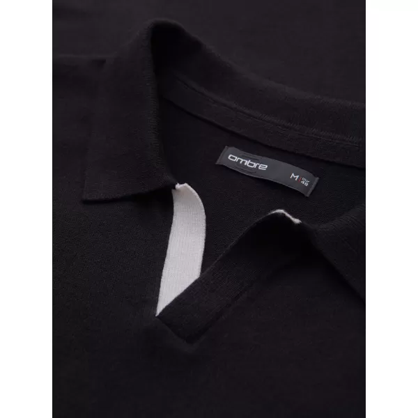  Pánská triko s límečkem OMBRE OM-POLS-0138 BLACK 