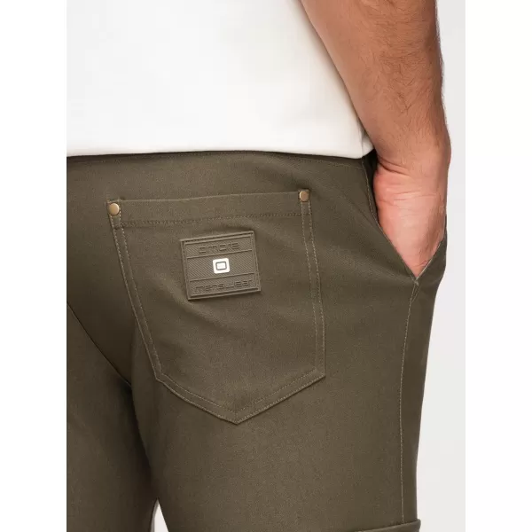  Pánské kalhoty OMBRE P1515 DARK OLIVE GREEN 