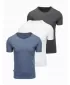 Pánské triko OMBRE OM-TSBS-0268 WHITE/GRAPHITE/BLUE DENIM