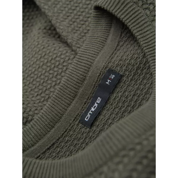  Pánský svetr OMBRE OM-SWSW-0119 OLIVE 
