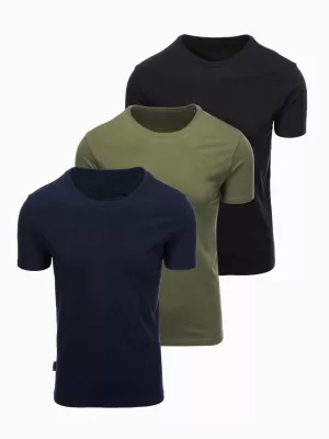 Pánské triko OMBRE OM-TSBS-0268 BLACK/GREEN/KHAKI