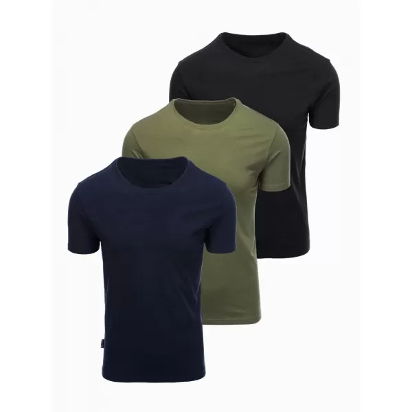  Pánské triko OMBRE OM-TSBS-0268 BLACK/GREEN/KHAKI 