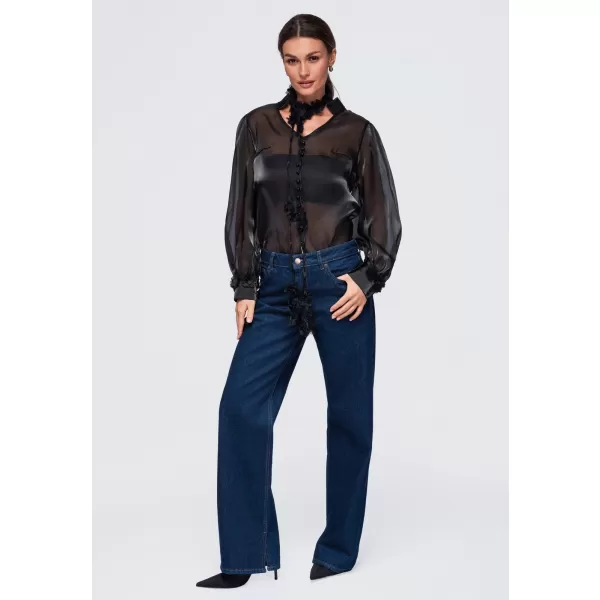  Dámská halenka OMBRE OW-TS-E0086 BLACK 