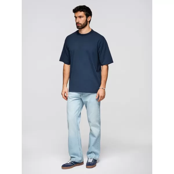  Pánské triko OMBRE OM-TSBC-0291 OFF WHITE/PALE OLIVE/NAVY 