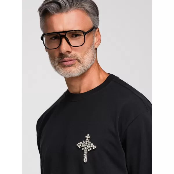  Pánské triko OMBRE OM-TSCT-0276 BLACK 