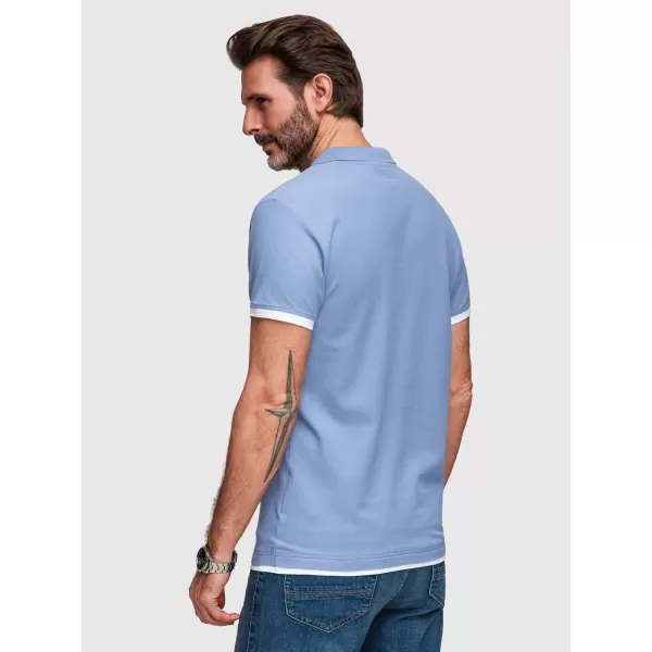  Pánské triko s límečkem OMBRE OM-POSS-0170 BLUE 