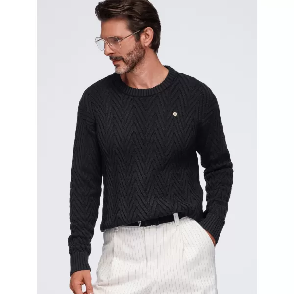  Pánský svetr OMBRE OM-SWSW-0190 BLACK 