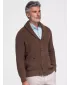 Pánský kardigan OMBRE OM-SWCD-0200 BROWN
