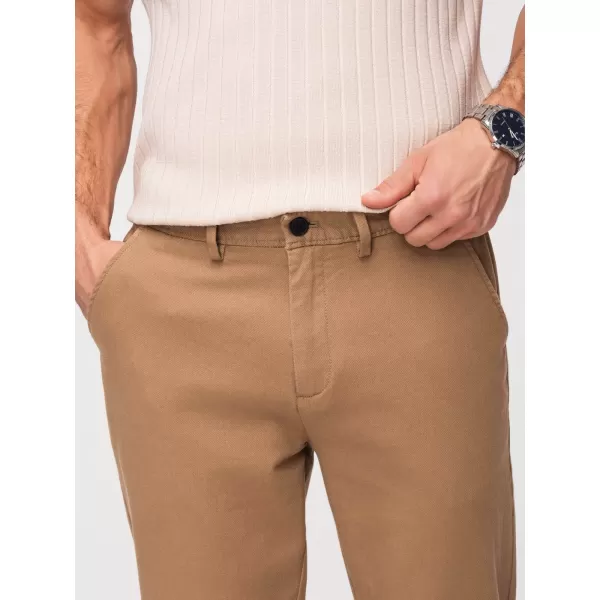  Pánské kalhoty OMBRE OM-PACP-0294 BROWN 