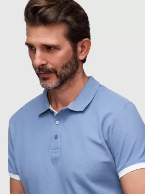 Pánské triko s límečkem OMBRE OM-POSS-0170 BLUE