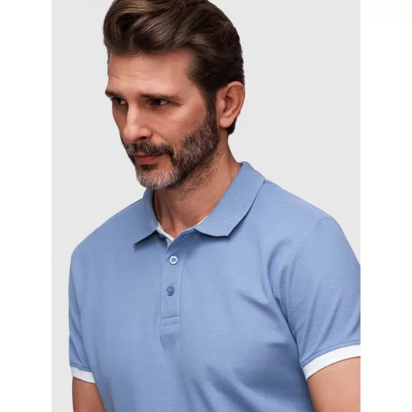  Pánské triko s límečkem OMBRE OM-POSS-0170 BLUE 