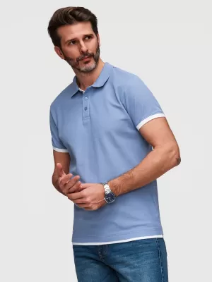 Pánské triko s límečkem OMBRE OM-POSS-0170 BLUE