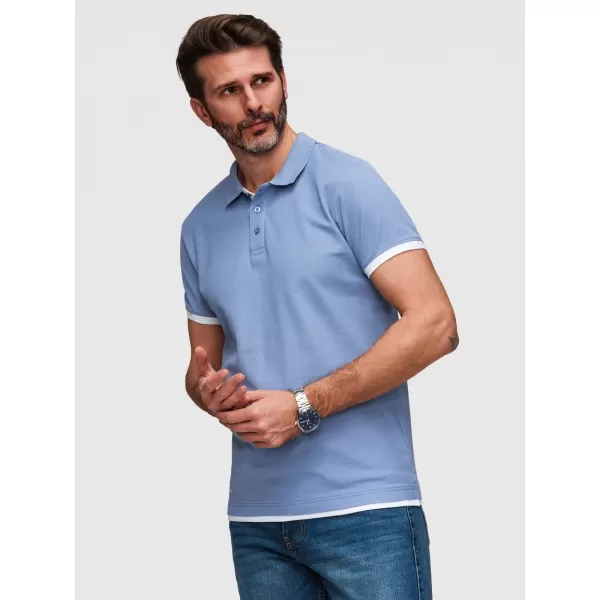  Pánské triko s límečkem OMBRE OM-POSS-0170 BLUE 