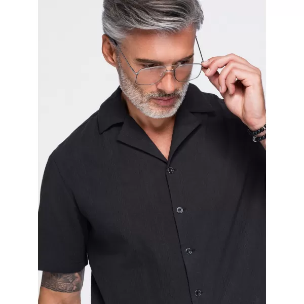  Pánská košile OMBRE OM-SHSS-0221 BLACK 