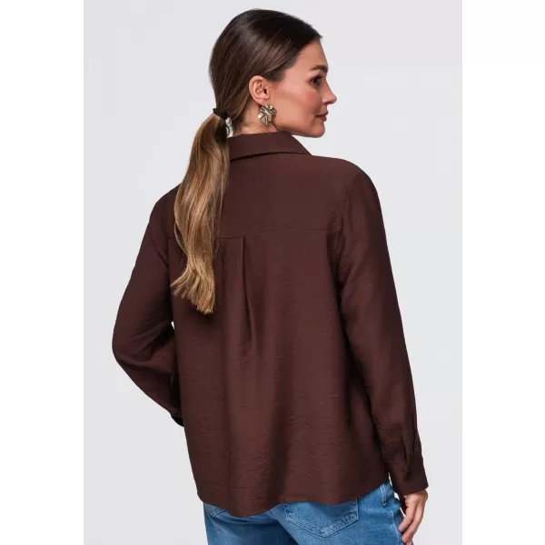  Dámská košile OMBRE OW-SH-E0073 BROWN 