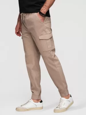 Pánské kalhoty OMBRE OM-PAJO-0290 BEIGE