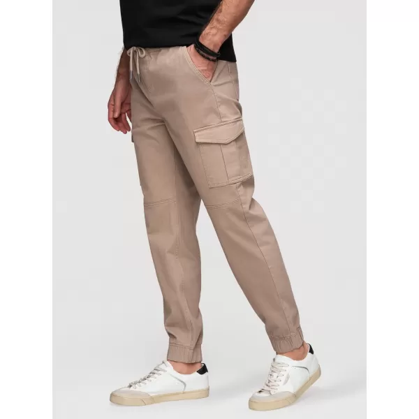  Pánské kalhoty OMBRE OM-PAJO-0290 BEIGE 