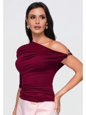 Dámské triko OMBRE OW-TS-E0075 BURGUNDY
