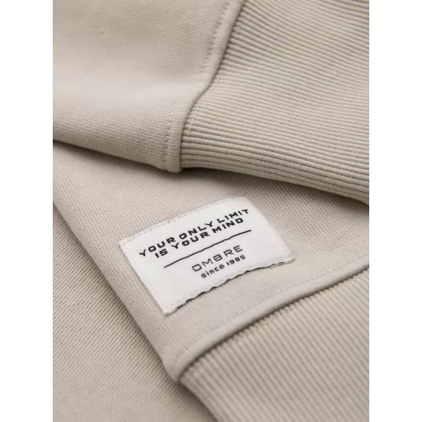  Pánská mikina OMBRE OM-SSBN-0271 LIGHT BEIGE 