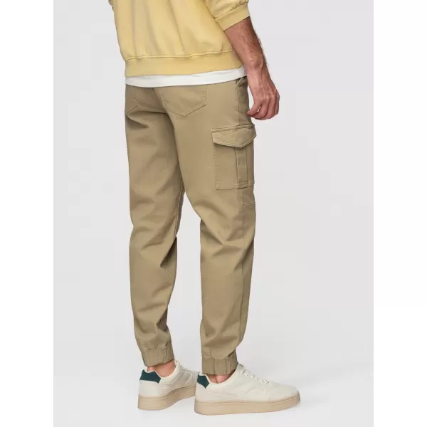  Pánské kalhoty OMBRE OM-PAJO-0290 KHAKI 