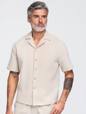Pánská košile OMBRE OM-SHSS-0220 OFF-WHITE