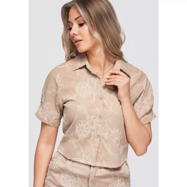  Dámská halenka OMBRE OW-SH-E0060 BEIGE 
