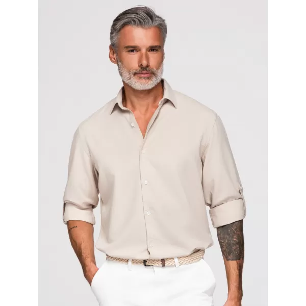  Pánská košile OMBRE OM-SHCS-0190 BEIGE 