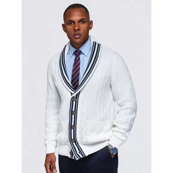  Pánský kardigan OMBRE OM-SWCD-0196 WHITE 