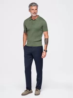 Pánské polo tričko OMBRE OM-POSS-0180 OLIVE