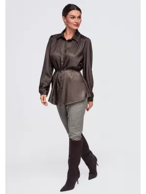 Dámská košile OMBRE OW-SH-E0071 BROWN