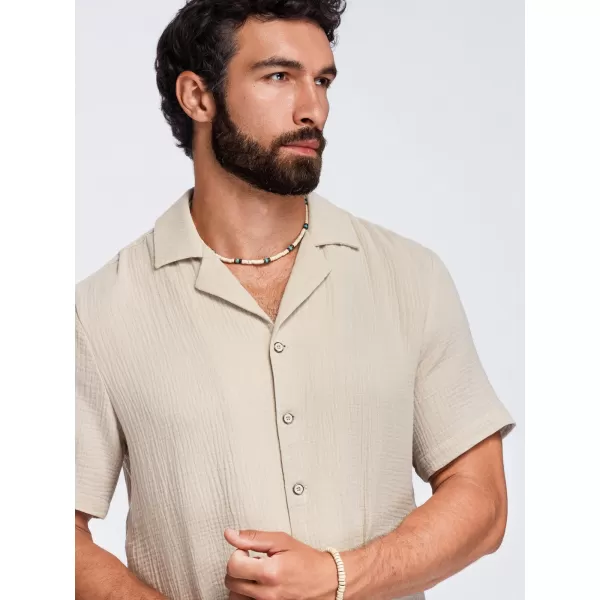  Pánská košile OMBRE OM-SHSS-0223 BEIGE 