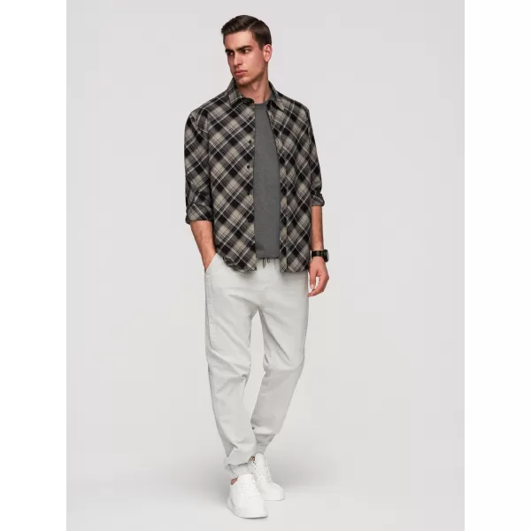  Pánské kalhoty OMBRE P1521 LIGHT GREY 