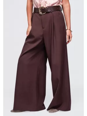 Dámské kalhoty OMBRE OW-PA-E0019 BROWN