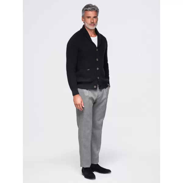  Pánský kardigan OMBRE OM-SWCD-0200 BLACK 