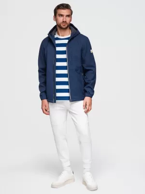 Pánská softshellová bunda OMBRE OM-JANP-0292 NAVY BLUE