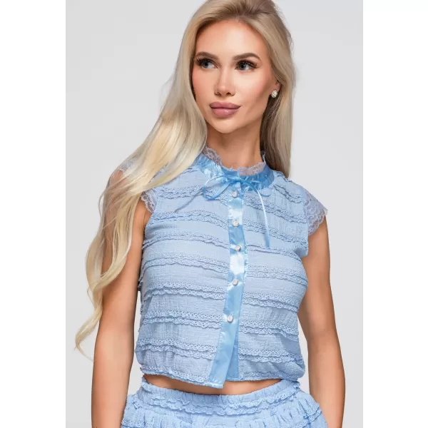  Dámská blůza OMBRE OW-TS-E0066 BLUE 