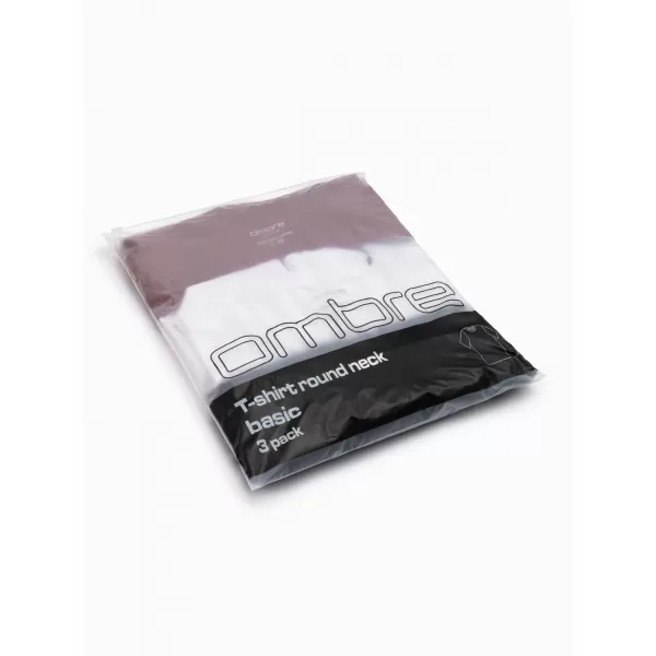  Pánské triko OMBRE OM-TSBS-0268 BLACK/WHITE/DARK RED 