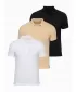 Pánské triko s límečkem OMBRE OM-POBS-0171 BLACK/WHITE/BEIGE
