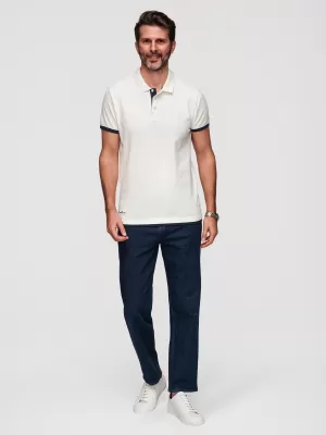 Pánské triko s límečkem OMBRE OM-POSS-0170 WHITE