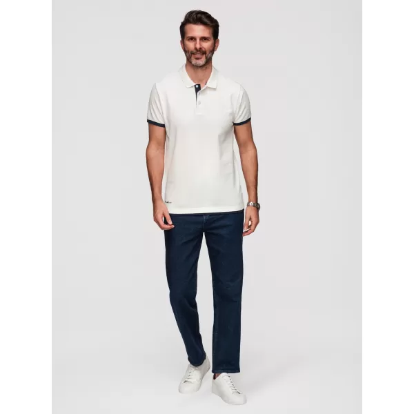  Pánské triko s límečkem OMBRE OM-POSS-0170 WHITE 