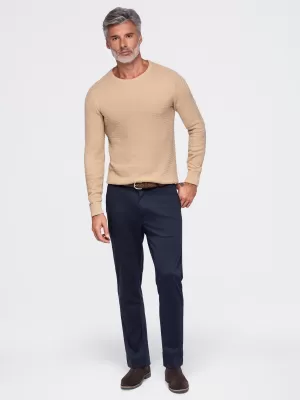 Pánský svetr OMBRE OM-SWSW-0119 SAND