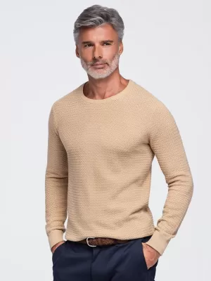 Pánský svetr OMBRE OM-SWSW-0119 SAND