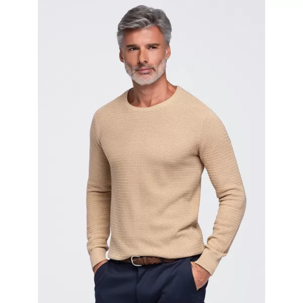  Pánský svetr OMBRE OM-SWSW-0119 SAND 