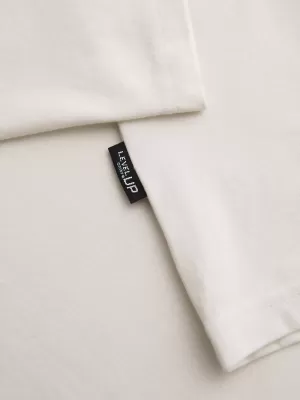 Pánské triko OMBRE OM-TSBC-0291 OFF WHITE/OFF WHITE/BLACK