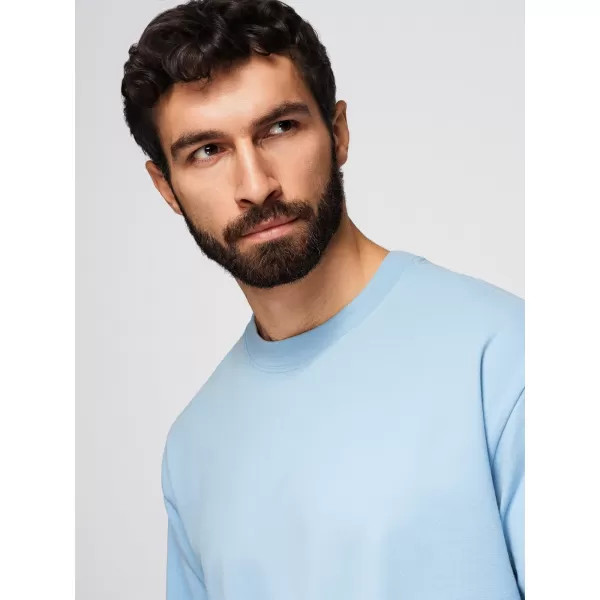  Pánské triko OMBRE OM-TSBC-0291 BLACK/LIGHT BLUE/OFF WHITE 