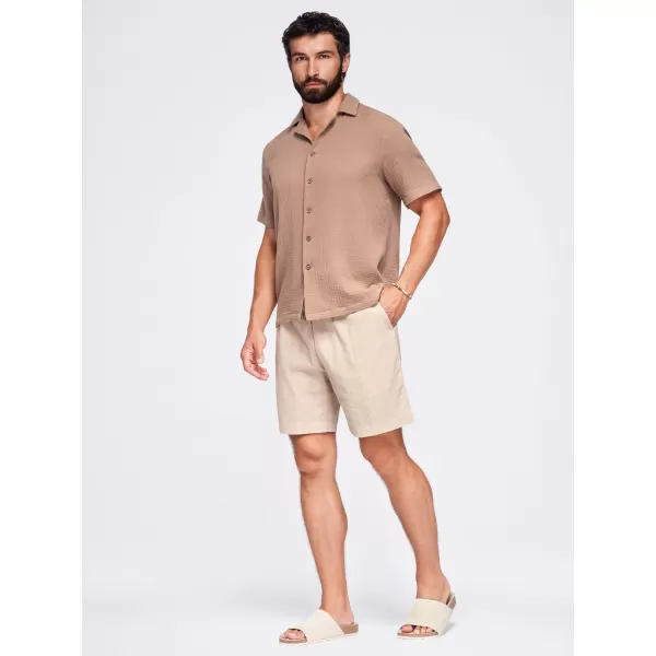  Pánské kraťasy OMBRE OM-SRCS-0209 LIGHT BROWN 