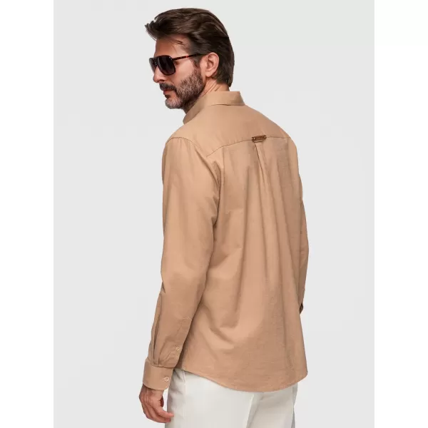  Pánská košile OMBRE N-OM-SHCS-0134 LIGHT BROWN 