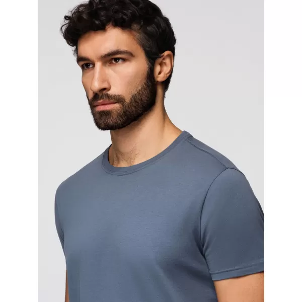  Pánské triko OMBRE OM-TSBS-0268 WHITE/GRAPHITE/BLUE DENIM 
