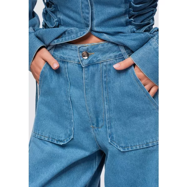  Dámské kalhoty OMBRE OW-PA-E0017 BLUE 